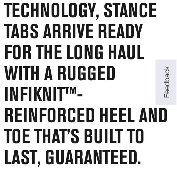 STANCE PERFORMANCE TAB HEIGHT SIZE X LARGE IN BLACK Run Light Tab ST NWT - Picture 5 of 6